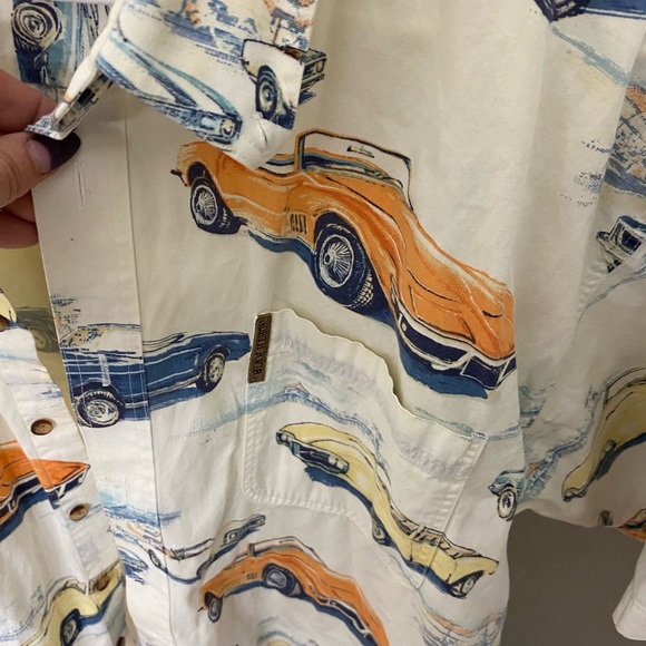 North River Outfitters novelty vintage car short sleeve button down - Picture 3 of 6